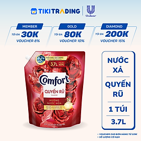 Nước Xả Vải Comfort Thơm Mát Gấp 10 Lần/Hương Nước Hoa Quyến Rũ 100 Giờ Lưu Hương Túi 3.7L