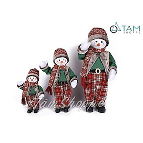 Người tuyết Vintage mặt cười vẫy tay nhiều cỡ 30-45-60cm X-VNHB-16