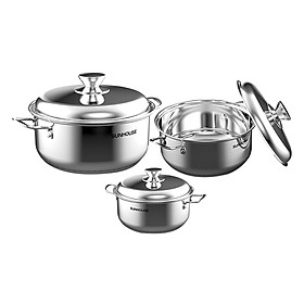 Bộ NồI Inox 3 Đáy Sunhouse SH331