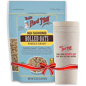 Yến Mạch Cán Cỡ Vừa Hiệu Bob's Red Mill 907g - Tặng Ly Cách Nhiệt Từ Bột Lúa Mì