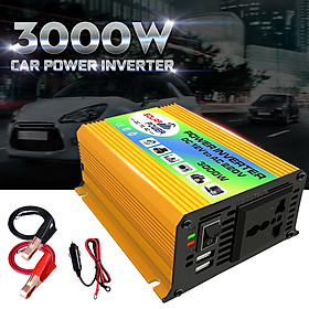 3000W Boat Car Converter Power Inverter DC 12V to AC 220V Invertor USB Charger