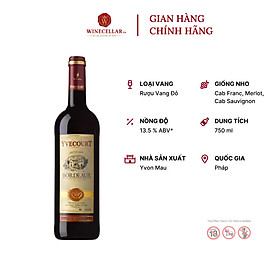 Rượu Vang Đỏ Yvecourt Bordeaux Rouge nhãn cũ mới - Nhập Khẩu Chính Hãng