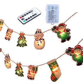 Christmas String Lights Hanging Ornament Santa Claus for Yard Garden Holiday