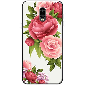 Ốp lưng  dành cho Samsung Galaxy J7 Plus mẫu Hoa hồng đỏ nền trắng
