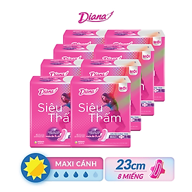 Bộ 8 băng vệ sinh Diana Siêu thấm Cánh 8 miếng