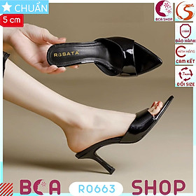 Dép guốc gót nhọn cao 5 phân RO663 ROSATA tại BCASHOP tôn dáng, êm chân kết hợp mọi set đồ đều rất thời trang