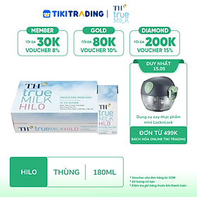 Thùng 48 hộp sữa tươi tiệt trùng TH True Milk HILO vị tự nhiên 180ml