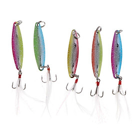 5pcs Spoon Hard   Hook Salmon Bass Metal Fishing Baits 5g