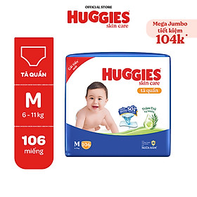 Tã quần huggies skincare mega jumbo m106/l96+8/xl84+4/xxl76+4