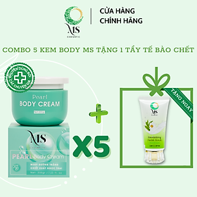 [MUA 5 ĐƯỢC 6] Mua 5 Hộp Kem Dưỡng Body MS Pearl Body Cream 200g Dưỡng Body Trắng Da Ngăn Ngừa Lão Hoá (Tặng 1 Tẩy Tế Bào Chết MS 100ml) - MỸ PHẨM MS COSMETIC