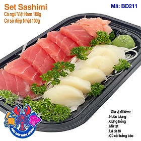 Mã 211_Set Sashimi Cá Ngừ, Sò Điệp Nhật 200g