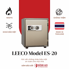 Két sắt Thái Lan LEECO ES-20 Nặng 70kg, Cao 52cm, Dạng Đứng, Chịu Nhiệt Độ 1050 Độ C Trong 120 Phút, Chống Trộm Cao Cấp - Hàng Chính Hãng