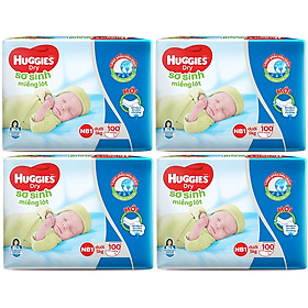 Combo 4 Gói Miếng Lót Sơ Sinh Huggies NB1 100 Miếng - NB1 100 (Gói 100 Miếng)