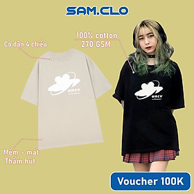 Áo thun nam nữ SAM CLO tay lỡ form rộng Unisex mềm mại, thoáng mát mặc cặp, nhóm in ĐẦU GẤU UNCV - 100% COTTON
