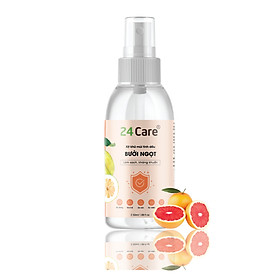 Xịt Phòng Tinh Dầu Bưởi Ngọt Hữu Cơ Organic 24Care 50ML/100ML - Kháng khuẩn - Khử mùi hôi - Đuổi muỗi, côn trùng - Xịt không gian bàn ăn, giúp ăn ngon miệng hơn - Hương thơm thư giãn.