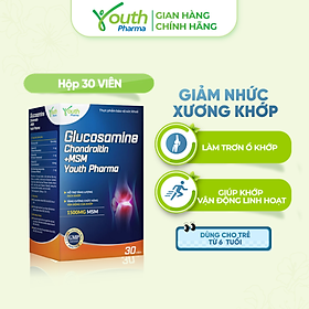 Glucosamine Chondroitin + MSM Youth Pharma Hỗ Trợ Xương Khớp - Hộp 30 Viên