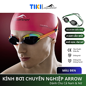 Kính bơi chuyên nghiệp Aquafeel “Arrow” nhập khẩu từ Đức , tiêu chuẩn Châu Âu kiểu dáng thời trang, chống mờ, chống tia UV free size - Đen