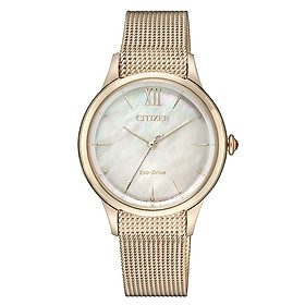 Đồng Hồ Nữ Citizen Eco-Drive Dây Thép Không Gỉ EM0813-86Y - Mặt Xà Cừ (Sapphire)