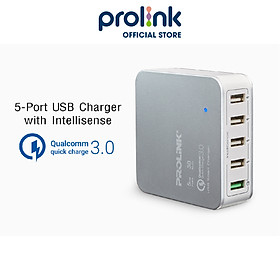 Củ sạc nhanh 30W PROLiNK PDC53001 có 5 cổng USB-A dành cho điện thoại, máy tính bảng, iPhone, Samsung, Xiaomi - Hàng chính hãng