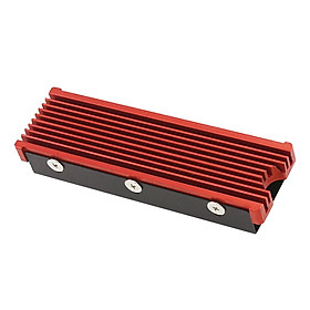 Tản Nhiệt Nhôm, tản nhiệt Tản Nhiệt Làm Mát Vây với Silicone Nhiệt Miếng Lót cho NVME NGFF M.2 2280 PCIE SSD Đỏ