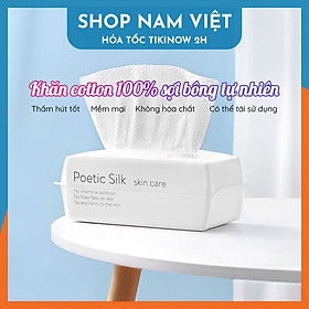 Khăn Vải Đa Năng Tẩy Trang Lau Mặt Dùng Khô/Dùng Ướt - Gói 100 Tờ 15*20cm - Vân tròn