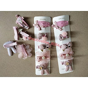 Set 5 chiếc kẹp tóc mái nơ trẻ em, cặp tóc cho bé