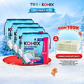 Lốc 4 Gói băng vệ sinh Kotex Bảo Vệ Toàn Diện Ngày Nhiều và Đêm 28cm Siêu Mỏng Cánh 14 miếng/gói [Bao bì thay đổi theo từng đợt nhập hàng