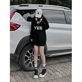 Áo khoác hoodie nam nữ họa tiết chữ yes - no phản quang chất nỉ mềm mịn cao cấp tp