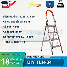 Mua Thang nhôm ghế 4 bậc DIY TLN-04 chiều cao tối đa 92cm  tải trọng 150kg - Hàng chính hãng - đạt tiêu chuẩn an toàn Châu Âu