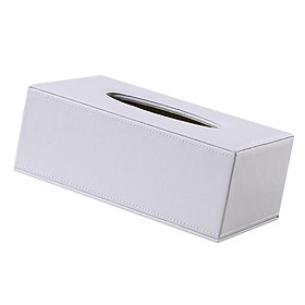 Kitchen Bathroom Car Rack Napkin Box Tissue Case White Leather Dispenser,