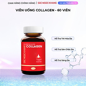 Viên uống Collagen Sắc Ngọc Khang thế hệ mớI Hộp 60 viên giúp sáng da, giảm nếp nhăn - đốm nâu, nuôi dưỡng và làm đẹp da , tóc, móng