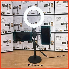 Bộ Đèn 16cm Livestream Bán Hàng Online Chụp Hình Make Up 3 Trong 1