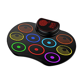 Portable Hand Roll-up Drum  9 Pads Drumstick Built-in Lithium Battery Toy