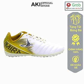 Giày Đá Bóng Cỏ Nhân Tạo Mira Pro Thể Thao Nam Chính Hãng Đẹp Rẻ - Pr005 - Trắng Vàng,Size 42