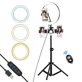 Đèn LED Ánh sáng chụp ảnh 10 inch Ring Light Selfie Beauty USB 3 Chế độ chiếu sáng Có thể thay đổi độ sáng