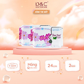 Combo 2 Băng vệ sinh Doctor Care BVS thảo dược ban ngày 24cm siêu khô thoáng cả ngày dài