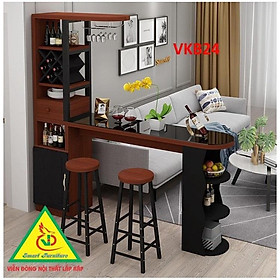 Quầy bar mini, quầy bar nhà bếp kết hợp tủ rượu VKB024 ( không kèm ghế) - Nội thất lắp ráp Viendong Adv