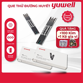 Que thử đường huyết Yuwell Y330 Hộp 50 que dùng với máy đo đường huyết Yuwell 582. Tặng 50 kim