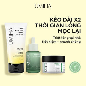 Combo triệt lông Nách vĩnh viễn tại nhà gồm Kem tẩy lông UMIHA 65ml và Mỡ trăn U Minh Hạ 10ml an toàn tiết kiệm tại nhà