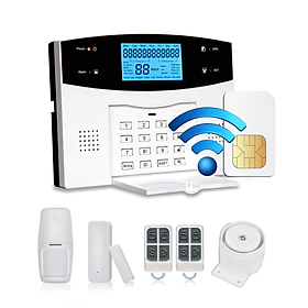 Bộ Thiết Bị Chống Trộm GP05W Dùng SIM + WIFI Cảm biến Không Dây 433MHz Còi Hú Siêu To- Hàng Chính Hãng 