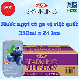 Hình ảnh Nước ngọt có ga vị việt quất (NƯỚC VIỆT QUẤT CÓ GA) OKF HÀN QUỐC x 24 lon 350ml