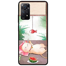 Ốp lưng dành cho Xiaomi Redmi Note 11 Pro 5G - Mèo Nằm Chờ Cá