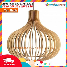 Đèn gỗ thả trần  hiện đại sang trọng chất liệu gỗ trang trí cho phòng khách nhà căn hộ decor nhà quán cafe