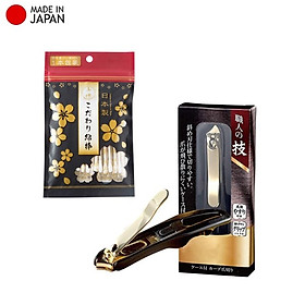 Combo bấm móng tay cao cấp Echo Metal 119mm + gói 50 tăm bông kháng khuẩn - nội địa Nhật Bản