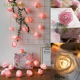 Đèn led dây bông hoa hồng trang trí dài 3m dùng pin