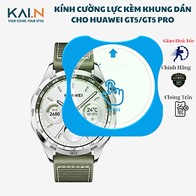 Kính cường lực Kèm Khung Dán cho đồng hồ Huawei Watch GT6/ GT6 Pro/ GT5/ GT5 Pro/ Huawei GT4, Kai.N Glass_ Hàng Chính Hãng