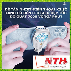 Đế tản nhiệt điện thoại K3 làm lạnh bán dẫn có đèn LED siêu đẹp tốc độ quạt 7000 vòng/ phút