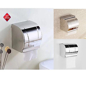 Lô giấy vệ sinh inox 304 cao cấp, hộp đựng giấy vệ sinh inox treo tường hàng đẹp cao cấp