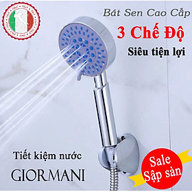 Bát sen tăng áp 3 chế độ + Dây sen 3 lớp 1.5m + Giá đỡ dán tường cao cấp đạt chuẩn chất lượng GIORMANI