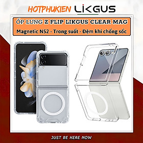 Ốp lưng chống sốc trong suốt hỗ trợ sạc từ tính nam châm cho Samsung Galaxy Z Flip 7 Flip 6 Flip 5 Flip 4 Flip 3 5G hiệu Likgus Magetic Case siêu mỏng 0.6mm, độ trong tuyệt đối, chống trầy xước, chống ố vàng, tản nhiệt tốt - Hàng nhập khẩu - Galaxy Z Flip 3 5G